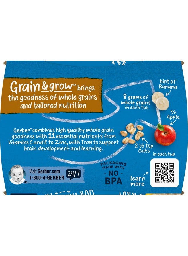 Gerber طعام الأطفال جيربر، الأطعمة الثانية، حبوب مختلطة، هريس دقيق الشوفان بالتفاح والموز، 4 أونصات، عبوات 2، (عبوة من 8)  - Image 3