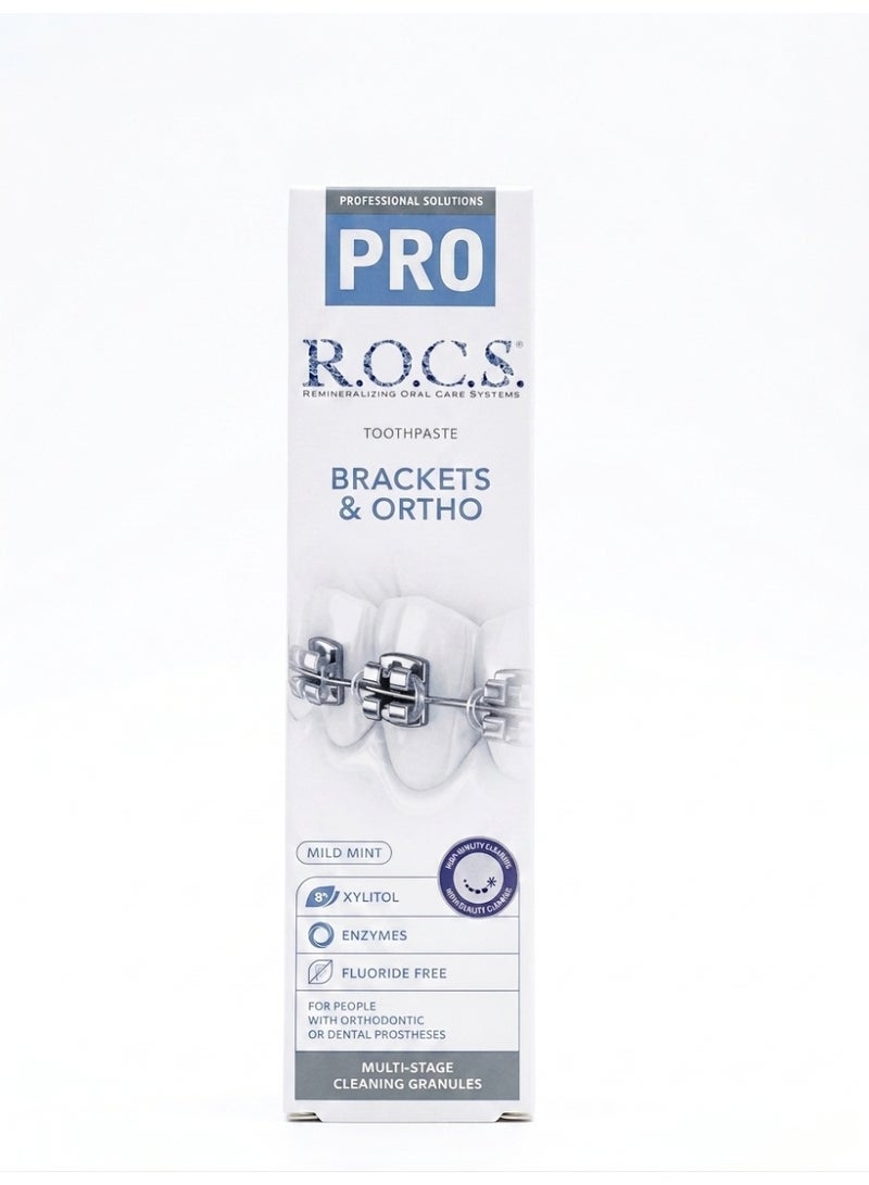 Rocs R.O.C.S. PRO Brackets & Ortho Toothpaste 100 ml, Mild Mint, Multi-Stage Cleaning, Remineralizing Formula for Braces & Orthodontic Treatment - Image 3