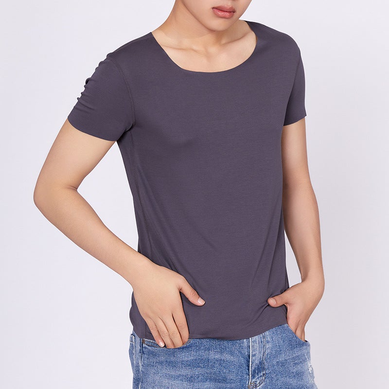 Men's T-shirt Spring and Summer New Style Lanjing Modal Cool Comfortable Breathable Inner Wearing Men's Home Pajamas - Image 3