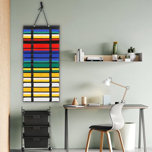 Klmnop 15 Belts Karate Belt Display Rack, Felt Hanging Taekwondo Belt Display, Martial Art Belt Display Holder for Martial Art Learner(Black) - Image 5