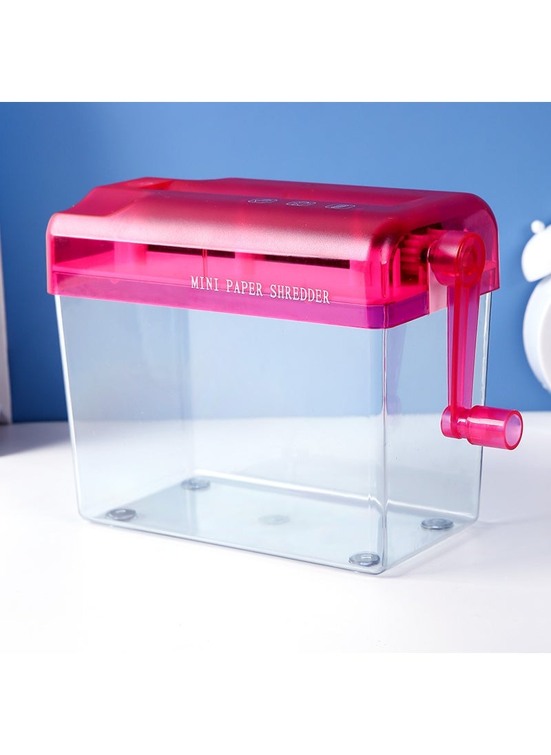 Generic Mini Manual Paper Shredder A6 Handheld Office Home Red -40/box 