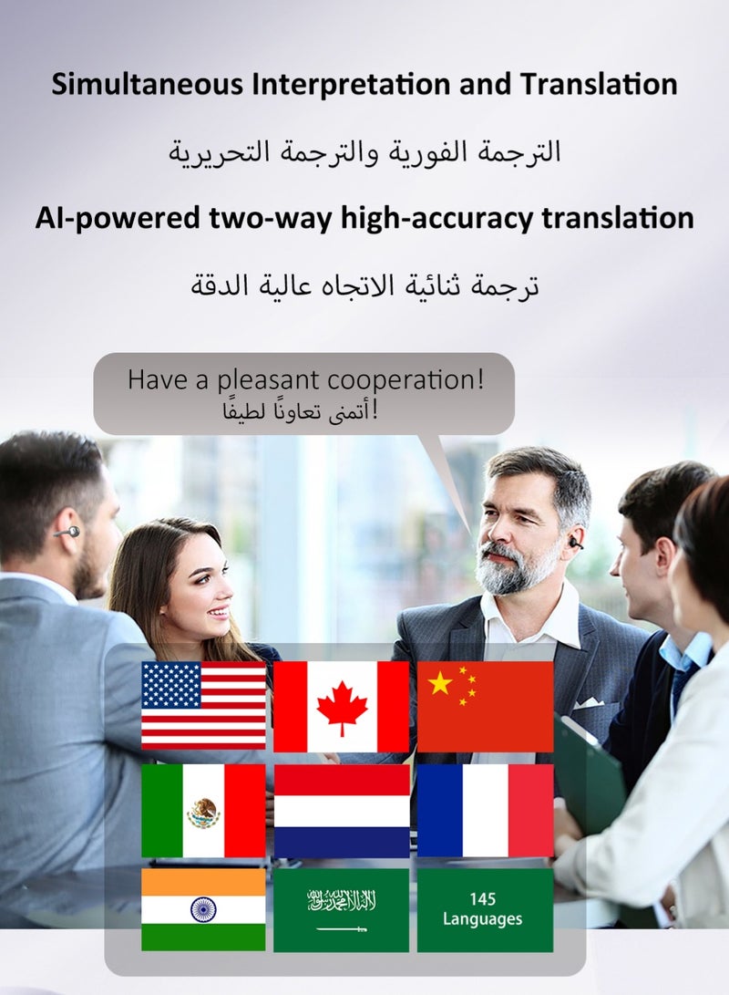 ISKU Open Ear Clip Headphones Wireless Earbuds Bluetooth 6.0 OWS Translation Earphones AI Voice Assistant Multiple Translation Modes, HIFI Anti-Leakage HD Call Supports Translation of 145 Languages TWS Headphones for Sports Travel Classes Work - Image 4