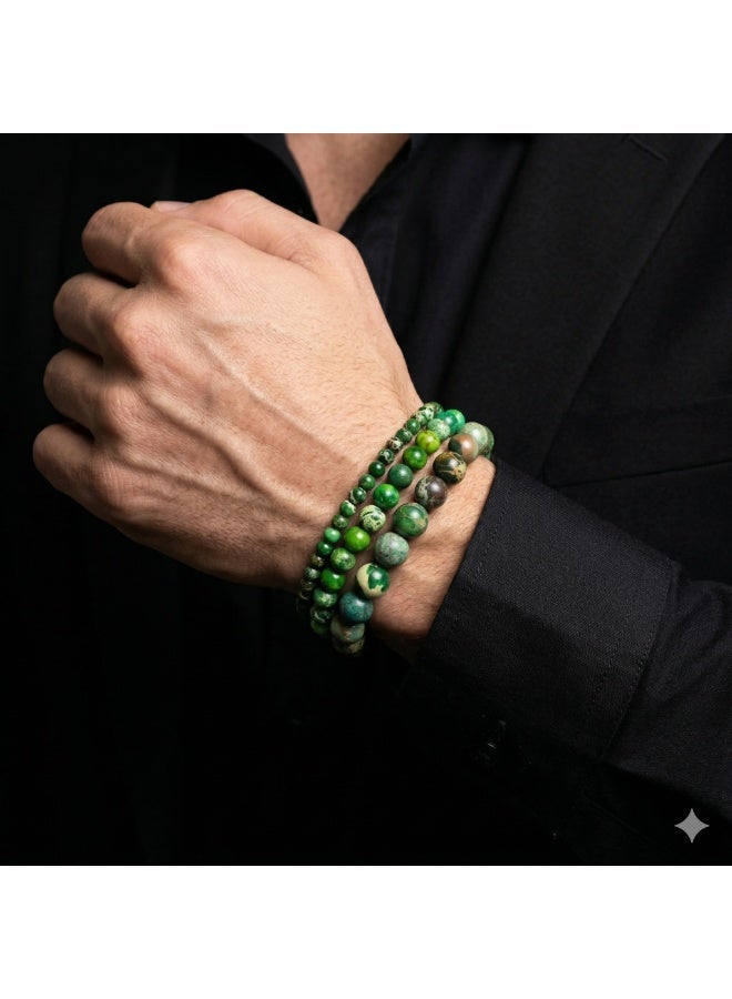 OZO DESIGN Emerald Imperial Jasper Bracelet - Image 3