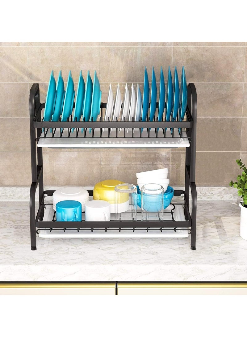 ADAK 2-Tier Dish Drying Rack with Utensil Holder & Cutting Board Holder, 304 Stainless Steel Dish Rack with Drainboard, Easy Assembly, Space-Saving Design for Kitchen Countertops - Image 3