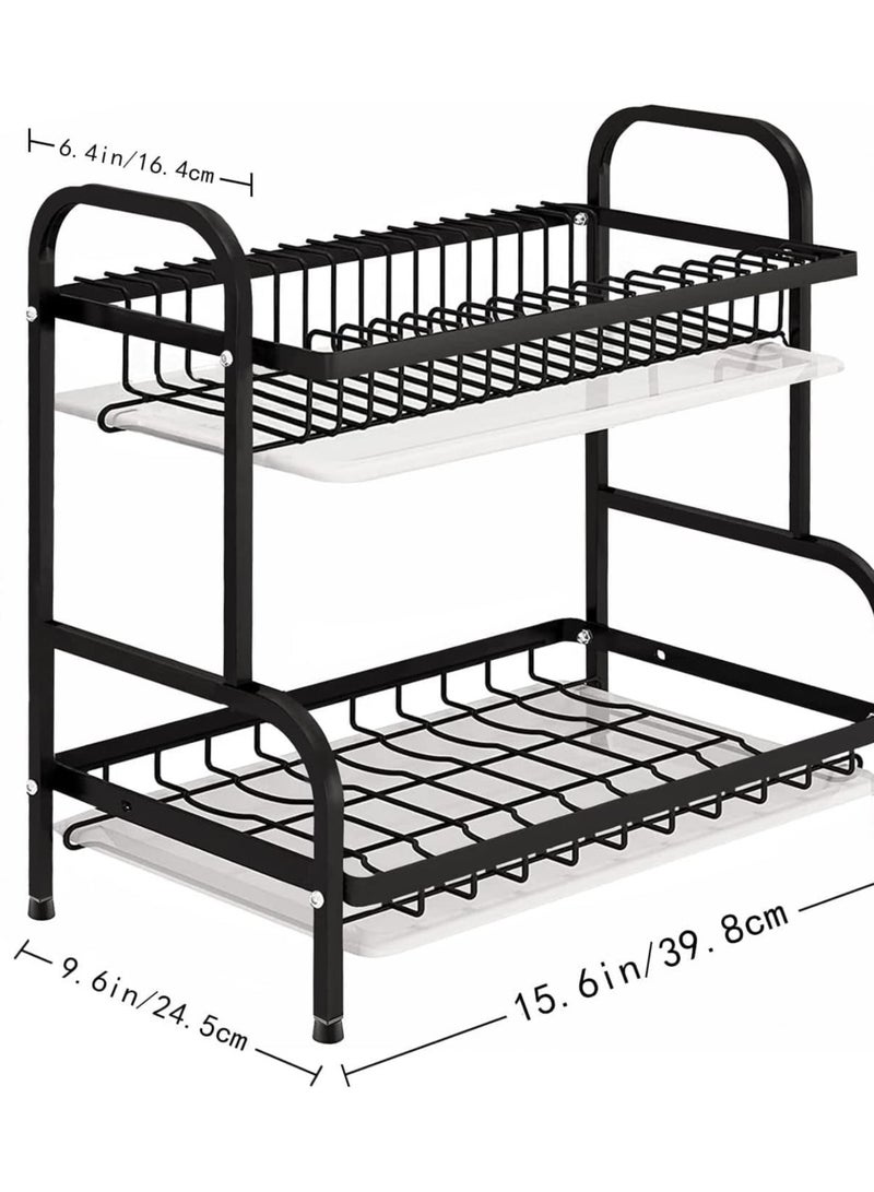 ADAK 2-Tier Dish Drying Rack with Utensil Holder & Cutting Board Holder, 304 Stainless Steel Dish Rack with Drainboard, Easy Assembly, Space-Saving Design for Kitchen Countertops - Image 5