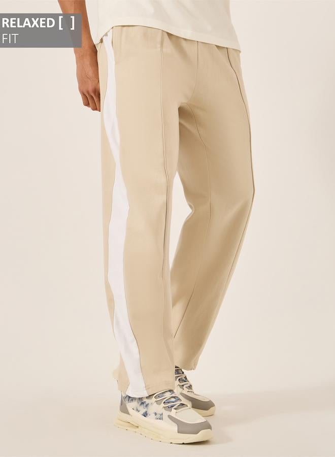 Styli Side Contrast Panel Mid Rise Relaxed Fit Joggers - Image 1