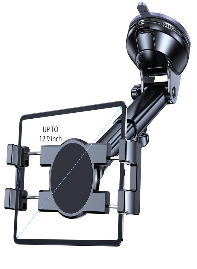 Coolpow Dashboard Tablet Holder for Car Suction Cup Car Mount with Large Clamp for All 6"-11" Apple iPad Samsung Galaxy Tab Tablet Mount car dashboard - Image 1