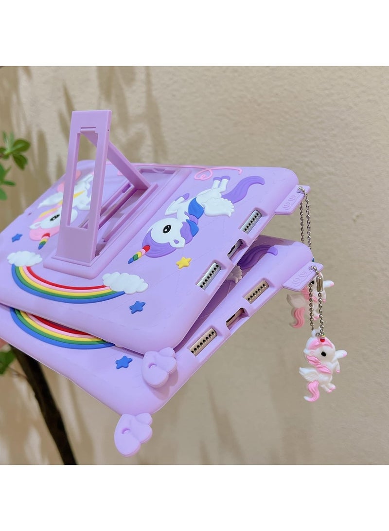 general Suitable for iPad 9th Generation/8th Generation/7th Generation (10.2 inch, 2021/2020/2019), Cute Cartoon Silicone Case with Stand and Shoulder Strap - Image 5