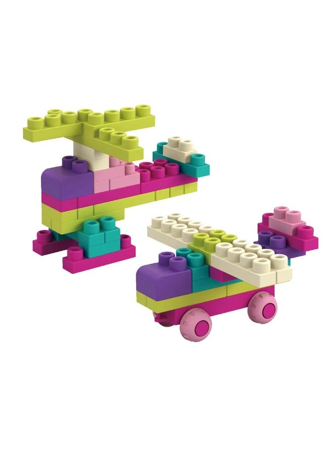 Stem 80-Piece Soft Building Blocks: Creative Fun for Ages 3+- Pink - Image 4