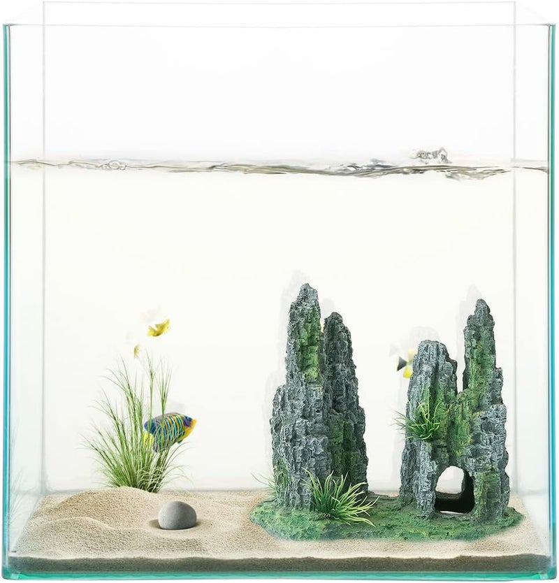 FEDOUR Aquarium Mountain View Stone Ornament Tree Rock Cave Landscape, Large Aquarium Ornament Rock Artificial Fish Tank Decoration - Image 5