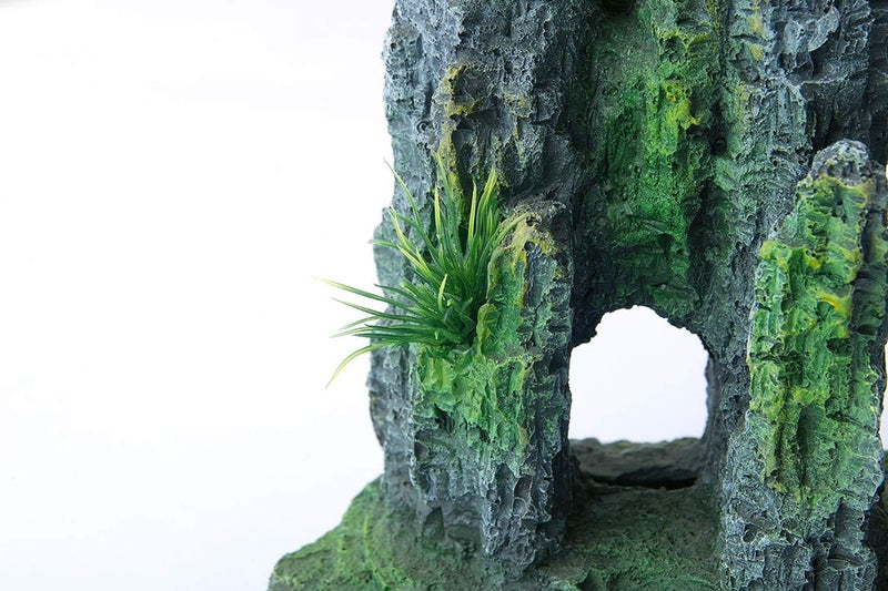 FEDOUR Aquarium Mountain View Stone Ornament Tree Rock Cave Landscape, Large Aquarium Ornament Rock Artificial Fish Tank Decoration - Image 4