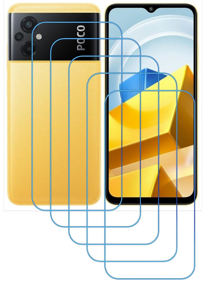 ACLIX 5 Pieces Antistatic ESD Dustproof Premium Quality High Definition Clear Tempered Glass Screen Protector Designed For Xiaomi Poco M5 - Image 1