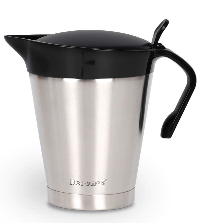 Rorence Rorence Stainless Steel Double Insulated Gravy Boat Sauce Jug with Hinged Lid for Thanksgiving Dinner  32 Oz 