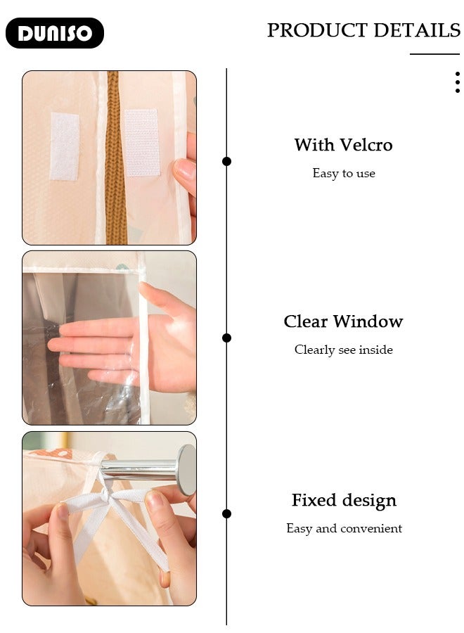 DUNISO Extra Large Hanging Garment Bags, Clothes Bags with Smooth Zipper and Velcro for Home, Waterproof Garment Bags for Closet Storage, Wardrobe Clothes Protector, Breathable Dust Cover for Shirts, Coats, Dresses, Suits - Image 2