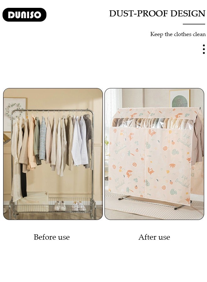 DUNISO Extra Large Hanging Garment Bags, Clothes Bags with Smooth Zipper and Velcro for Home, Waterproof Garment Bags for Closet Storage, Wardrobe Clothes Protector, Breathable Dust Cover for Shirts, Coats, Dresses, Suits - Image 3