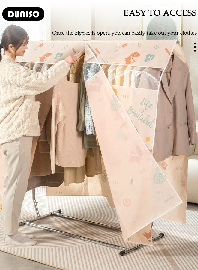 DUNISO Extra Large Hanging Garment Bags, Clothes Bags with Smooth Zipper and Velcro for Home, Waterproof Garment Bags for Closet Storage, Wardrobe Clothes Protector, Breathable Dust Cover for Shirts, Coats, Dresses, Suits - Image 5