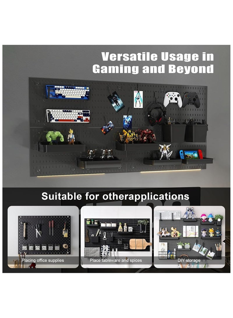 نهر قو لوح تعليق حائطي مع مجموعة أدوات متنوعة لغرفة المعيشة أو غرفة الألعاب، يستخدم لتنظيم وتعليق الأدوات على الحائط (أسود) - Image 3