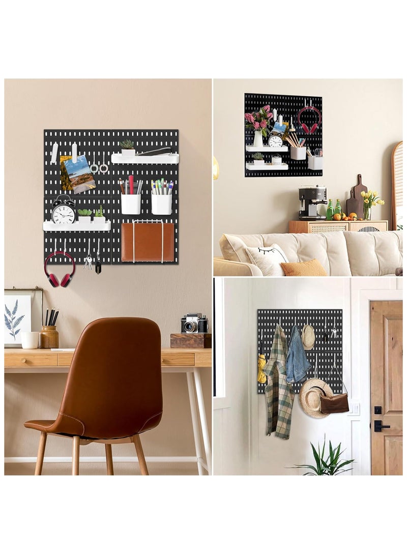 نهر قو لوح تعليق حائطي مع مجموعة أدوات متنوعة لغرفة المعيشة أو غرفة الألعاب، يستخدم لتنظيم وتعليق الأدوات على الحائط (أسود) - Image 4