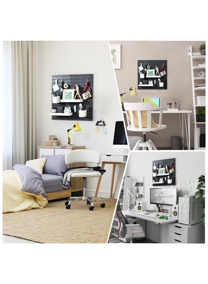 نهر قو لوح تعليق حائطي مع مجموعة أدوات متنوعة لغرفة المعيشة أو غرفة الألعاب، يستخدم لتنظيم وتعليق الأدوات على الحائط (أسود) - Image 5