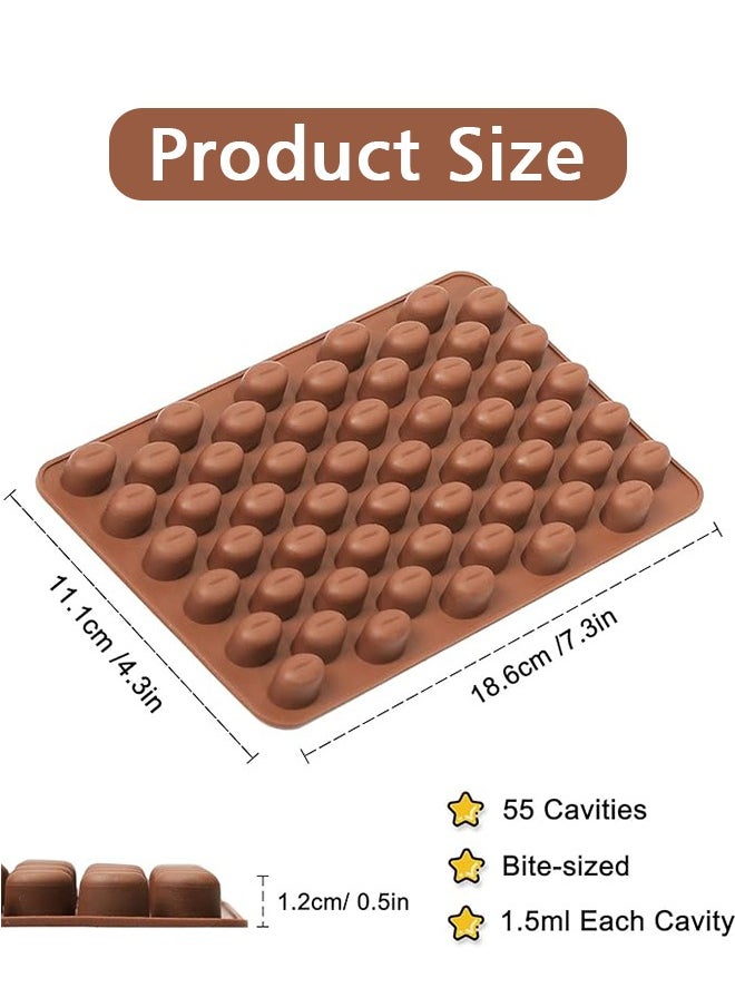 Lemon 2 PCS Mini Coffee Bean Molds,  with a Dropper, Coffee Silicone Mold for Making Small Jelly Bean Hard Candy Gummy Frozen Turmeric Golden Past  - Image 2