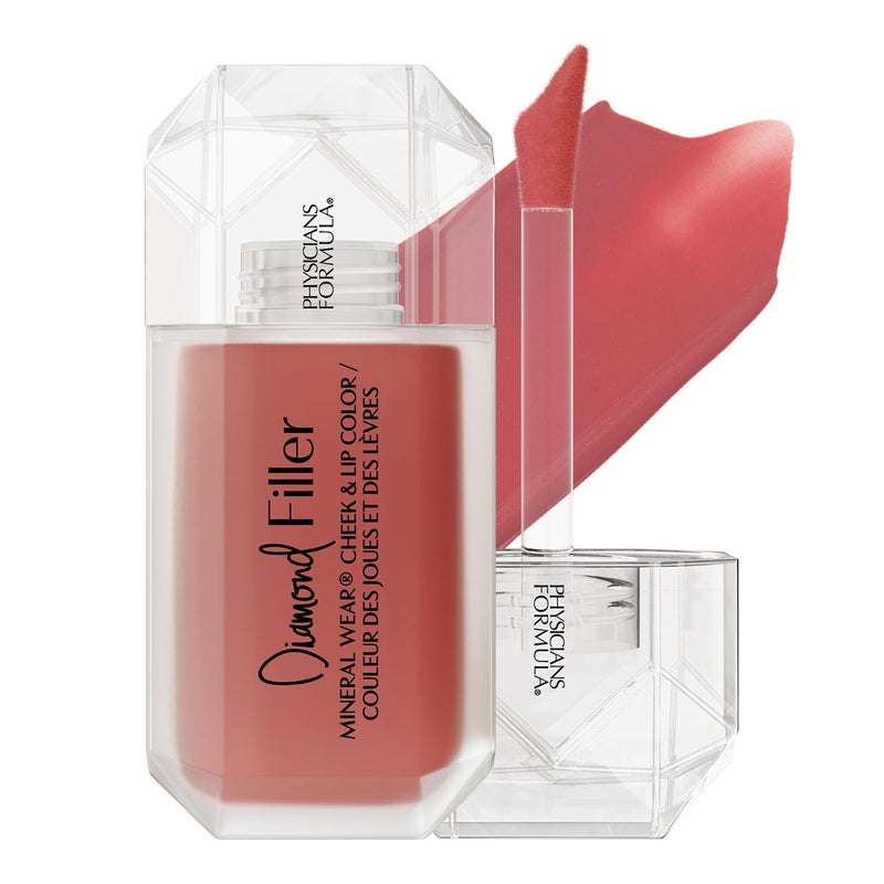 Physicians Formula Mineral WearÂ®Diamond Filler Cheek & Lip Color, Serum-to-Cream Multi-Use Liquid Blush Formula, Plumps & Smooths for Fuller Looking Cheeks & Lips, Monochromatic Look - Radiant Pink - Image 1