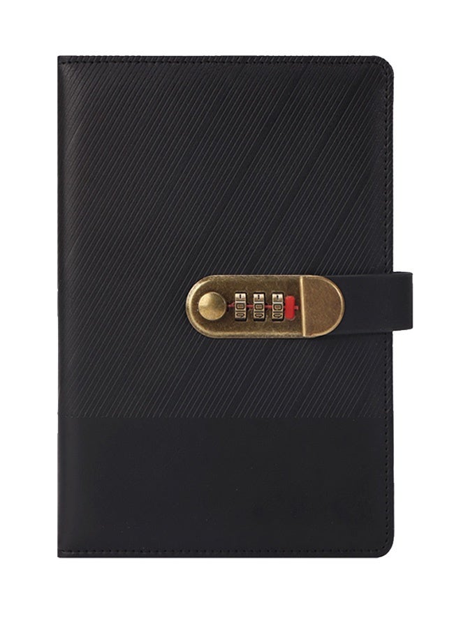 GMORO Lock Notebook Combination Lock Student Diary Notebook A5 Business Diary PU Leather Cover Page 200 - Image 1