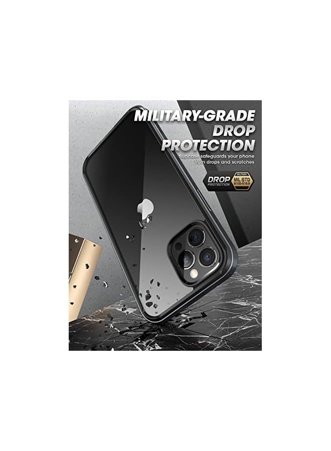 SupCase UB Edge Pro Series Case for iPhone 13 Pro Max (2021 Release) 6.7 Inch, Slim Frame Clear Protective Case with Built-in Screen Protector (Black) - Image 5