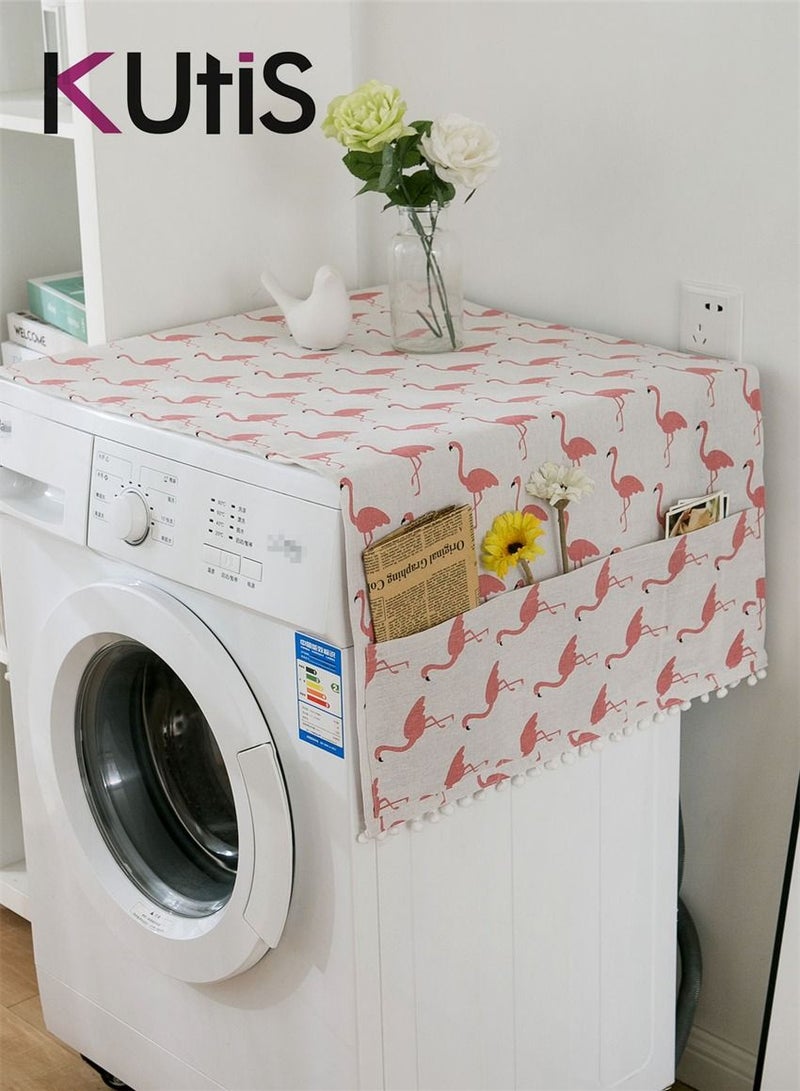 Kutis Multicolor Washing Machine/Refrigerator Dust Slip Cover with Storage Pockets 55 x 130 cm - Image 3
