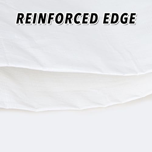 CARTMAN Finished Size 12x40 Feet 10 Mil White Heavy Duty Poly Tarp, Multipurpose Protective Cover, UV Resistant, Waterproof Poly Tarpaulin with Reinforced Edges Tarpaulin with Reinforced Edges - Image 5