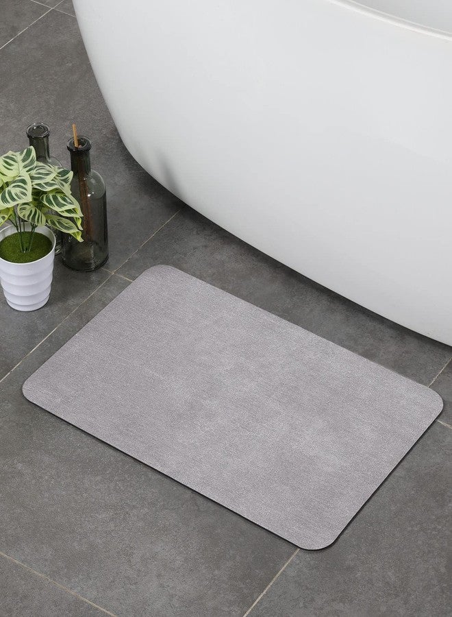 Stiio Bath Mat for Bathroom, Flat Bath Rug Super Absorbent Quick Dry, Non Slip Thin Bathroom Mats Fit Under Door, Easy Clean Washable Shower Mat Carpet for Kitchen, Bathtub, Sink, Grey 15x23 inches - Image 1