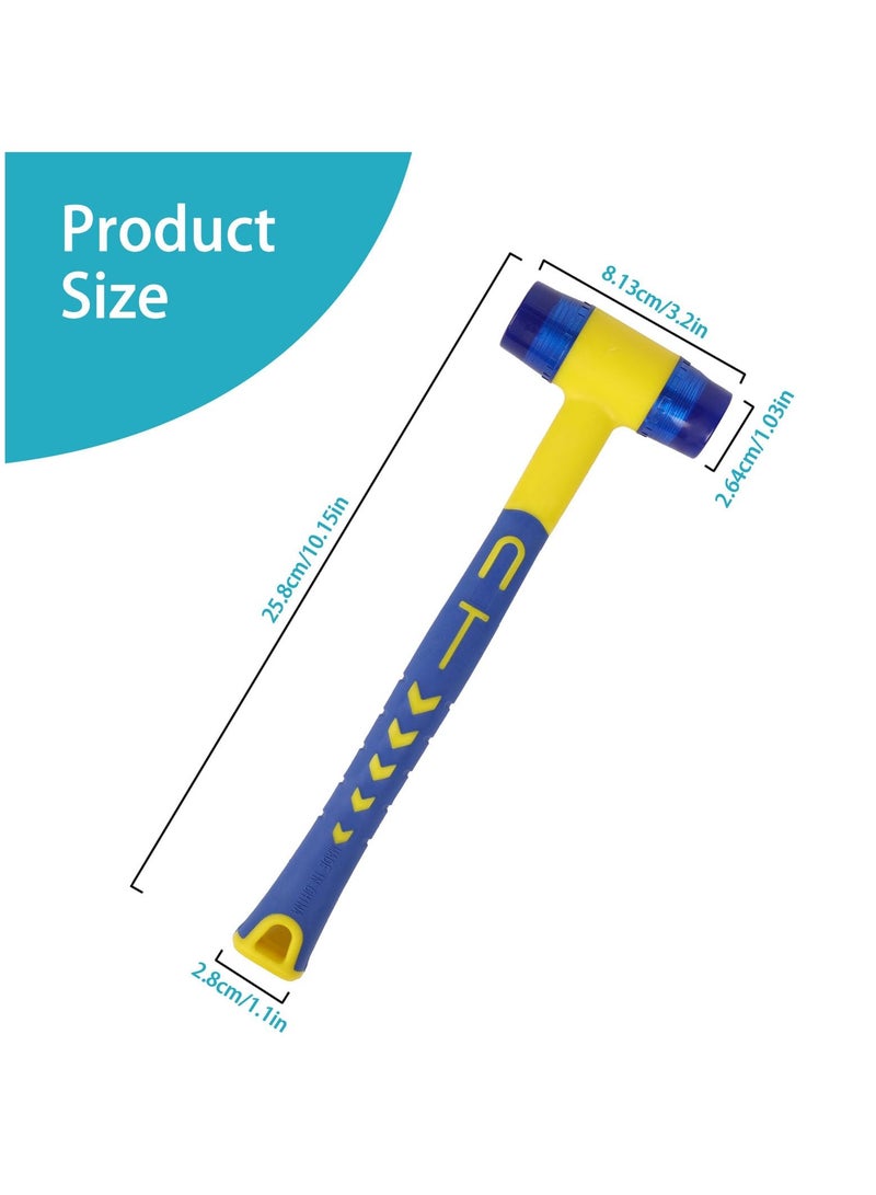 SYOSI Rubber Mallet, 33mm Double Faced Soft Hammer with Ergonomic Anti-Slip Handle for Jewelry Leather Crafts Woodworking Camping - Image 2