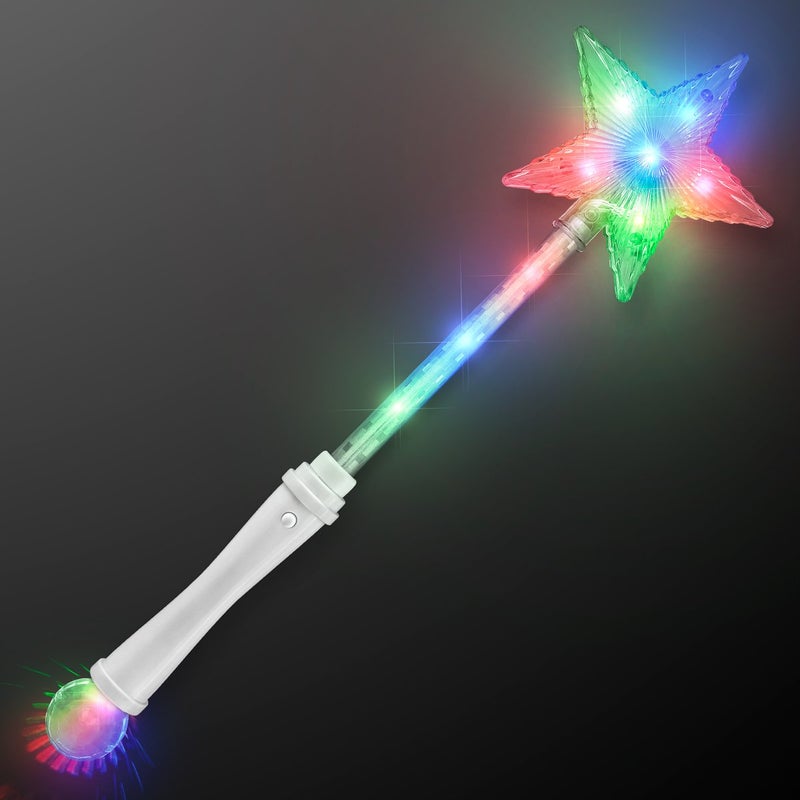 FlashingBlinkyLights Light Up White Super Star Princess LED Wand - Image 1