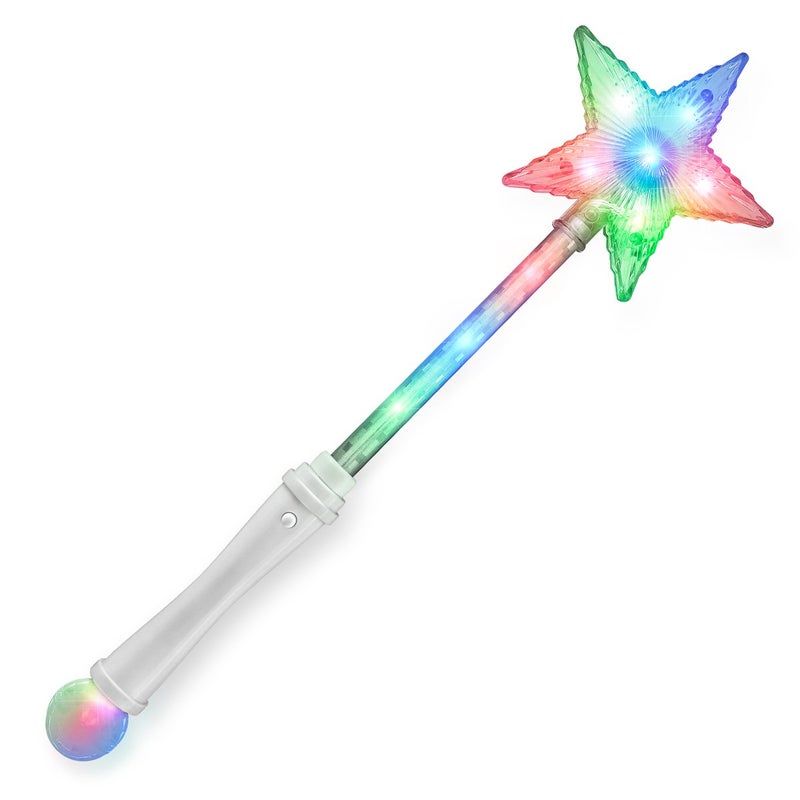 FlashingBlinkyLights Light Up White Super Star Princess LED Wand - Image 2