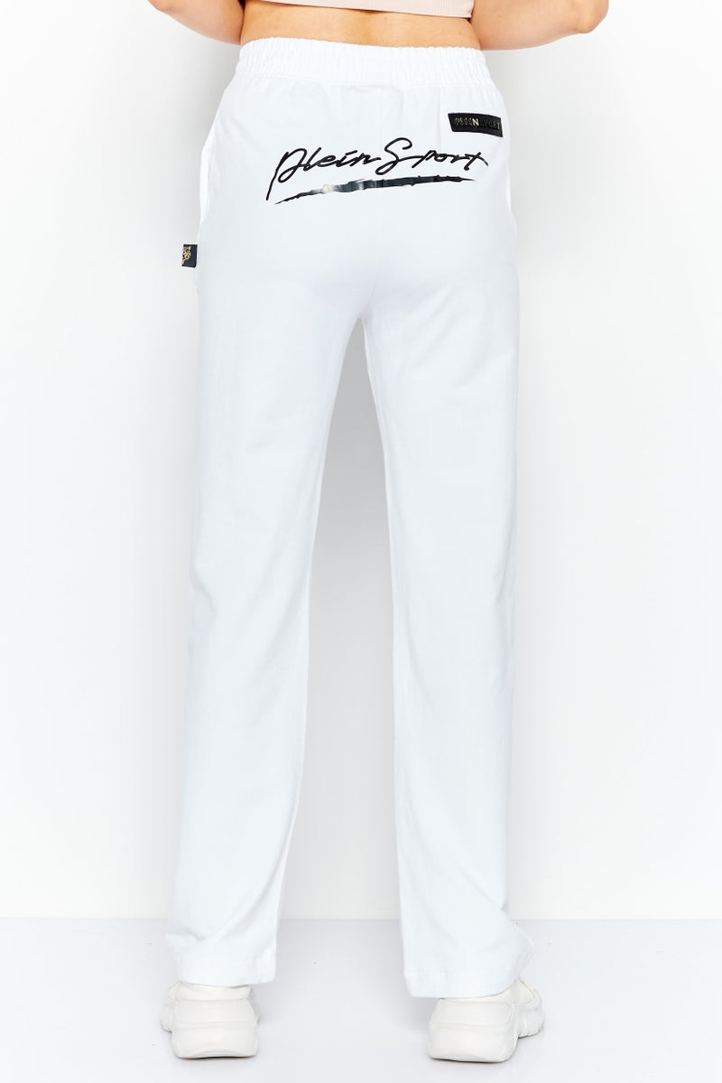 PHILIPP PLEIN Plein Sport Women Sportwear Fit Brand Logo Training Track Pant, White - Image 4
