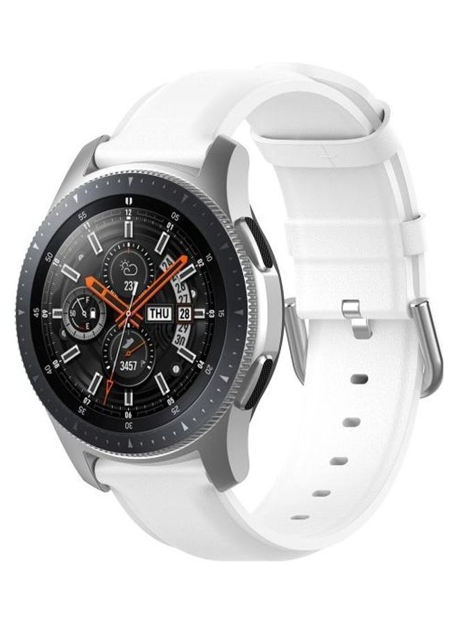 نيبمينينت سوار من الجلد بإبزيم خلفي دائري لساعة سامسونج جالاكسي 3 مقاس 45 مم أبيض - Image 5