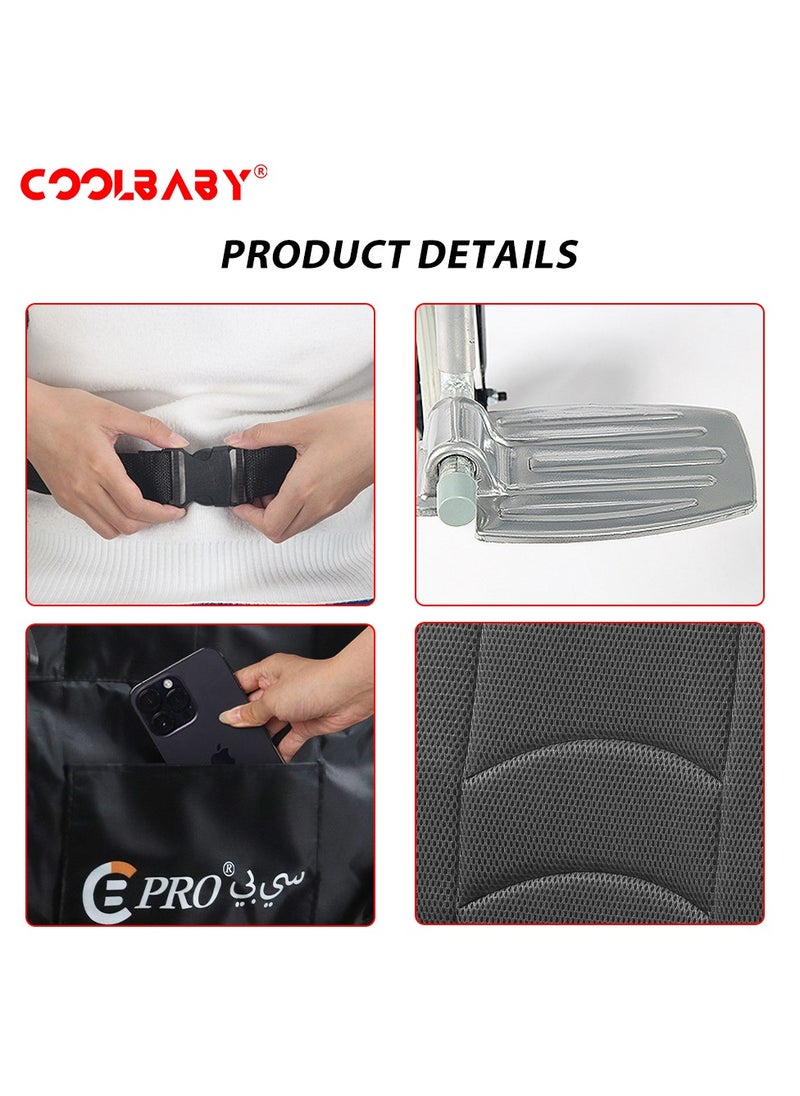 Cool Baby Portable Wheelchair Standard Manual wheelchairs Small Simple Folding Light Ultra Light Travel for The Elderly Trolley  - Image 5