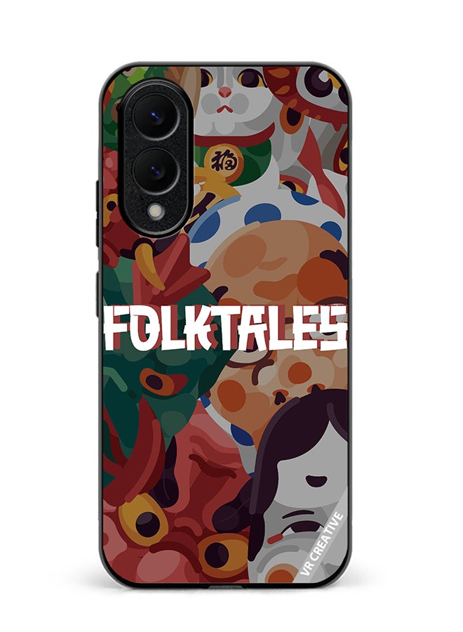 Protective Case Cover For Samsung Galaxy S25 Edge Japanese Folk Tales Design Multicolour