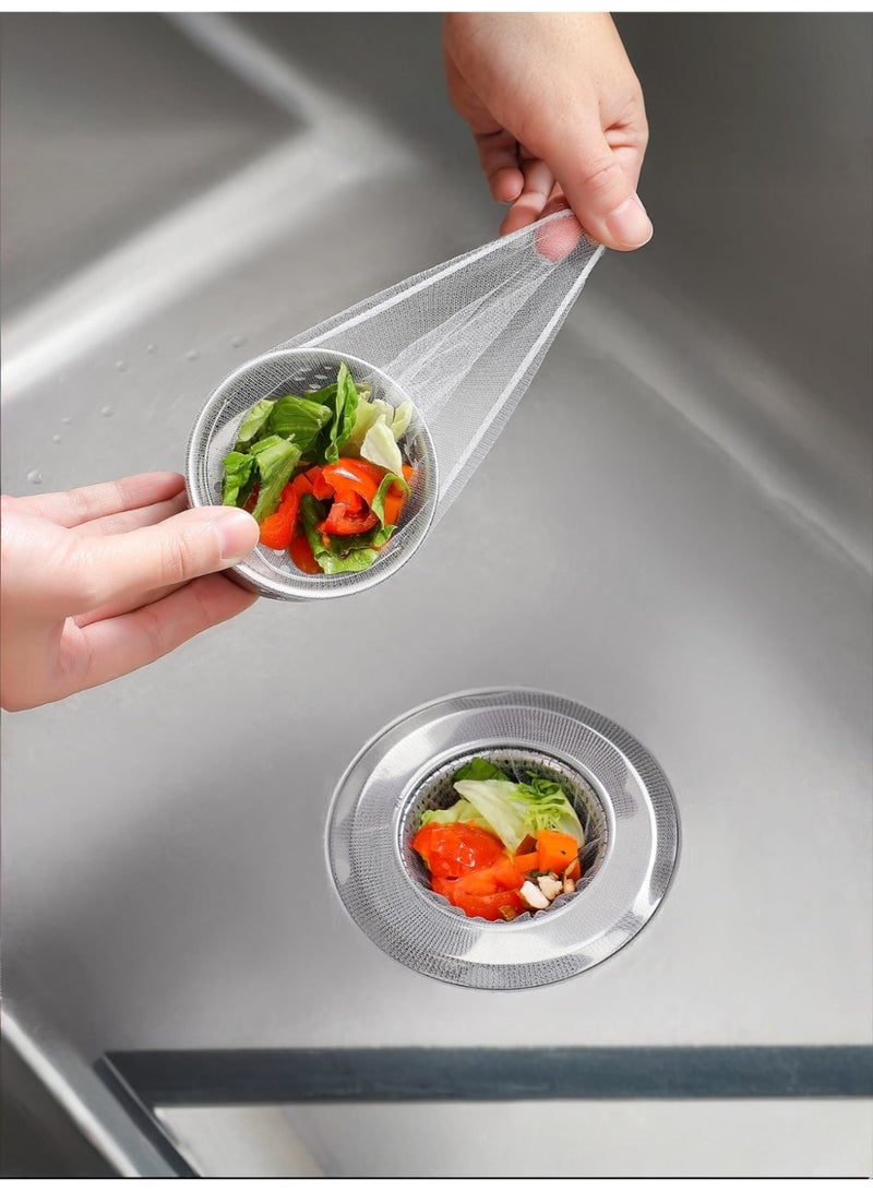 Disposable Mesh Sink Strainer Bags - 100 Pcs High Elasticity Sink Strainer Filter Mesh Bags for Collecting Kitchen Food Wast - Image 1