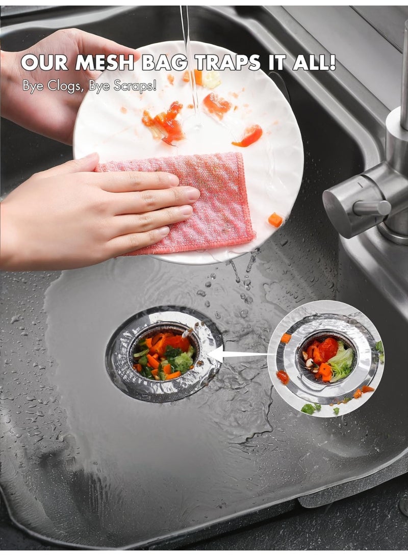 Disposable Mesh Sink Strainer Bags - 100 Pcs High Elasticity Sink Strainer Filter Mesh Bags for Collecting Kitchen Food Wast - Image 2