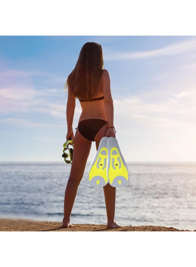 Soofam Swimming Fins,Travel-Friendly Snorkel Flippers Fins - Adjustable Lightweight Comfortable Soft Pool Accessories for Freediving Surfing Travel Diving Adult Kids Equipment(XXS 33-34) - Image 2