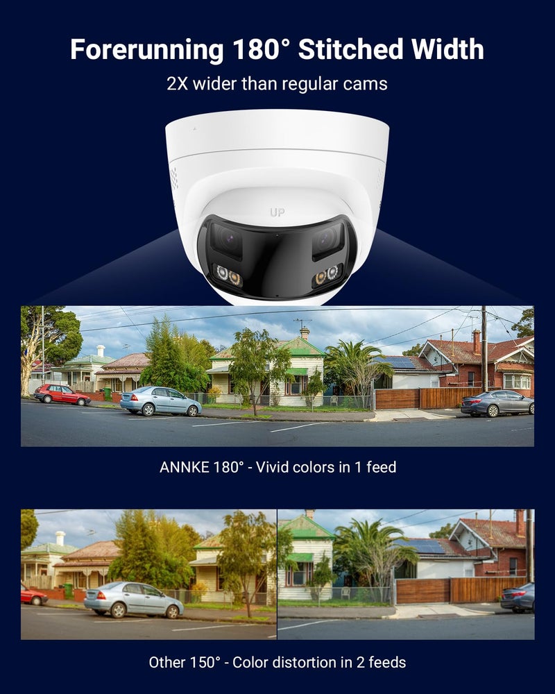 ANNKE FCD600 PoE Security Camera Outdoor with Dual Lens 180° Filed of View, 6MP IP Surveillance Camera Support Color Night Vision, Person/Vehicle Detection, Two-Way Talk, Built-in SD Card Slot - Image 2