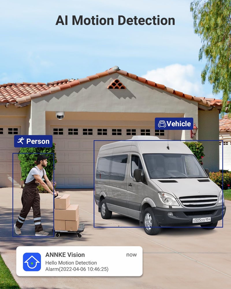 ANNKE FCD600 PoE Security Camera Outdoor with Dual Lens 180° Filed of View, 6MP IP Surveillance Camera Support Color Night Vision, Person/Vehicle Detection, Two-Way Talk, Built-in SD Card Slot - Image 4