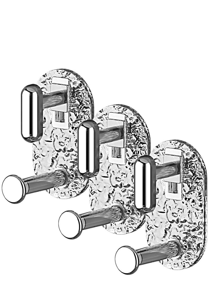 3 Pieces Acrylic Adhesive Hooks Wash Basin Hooks Stick on Wall Hooks Towel Hooks Hangers Holders for Hanging Clothes Towel Key Bathroom Bedroom Kitchen - Image 1