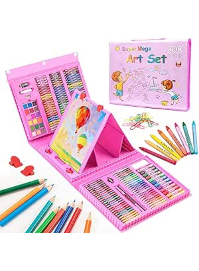 Swift 208 Pieces Double Sided Trifold Easel Art Set - Image 1