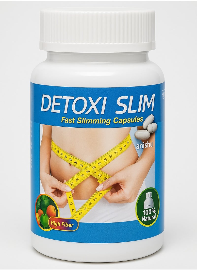 Detox Herbs Detoxi Slim Wellness Capsules - Natural Metabolism Support Supplement with Green Tea Extract - 60 Vegetarian Capsules 