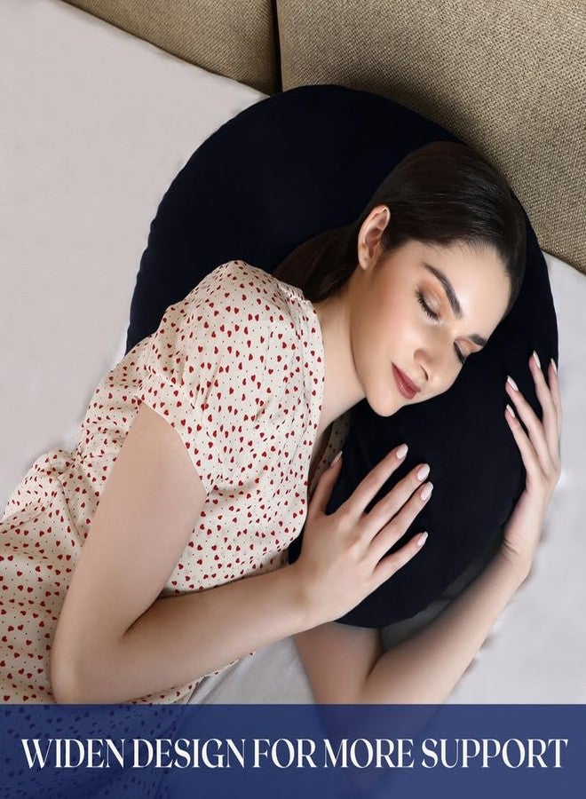 Dormyo Breast Feeding Pillow for New Born Baby - Nursing Pillow for Breastfeeding - Multifunction Pillow with Water Resistant Velvet Cover Filled with 1Kg Microfibre Black (22" x 21.5") - Image 4