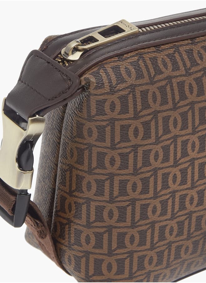 DUCHINI Mens Monogram Print Pouch With Zip Closure And Side Release Buckle Detail  - Image 3