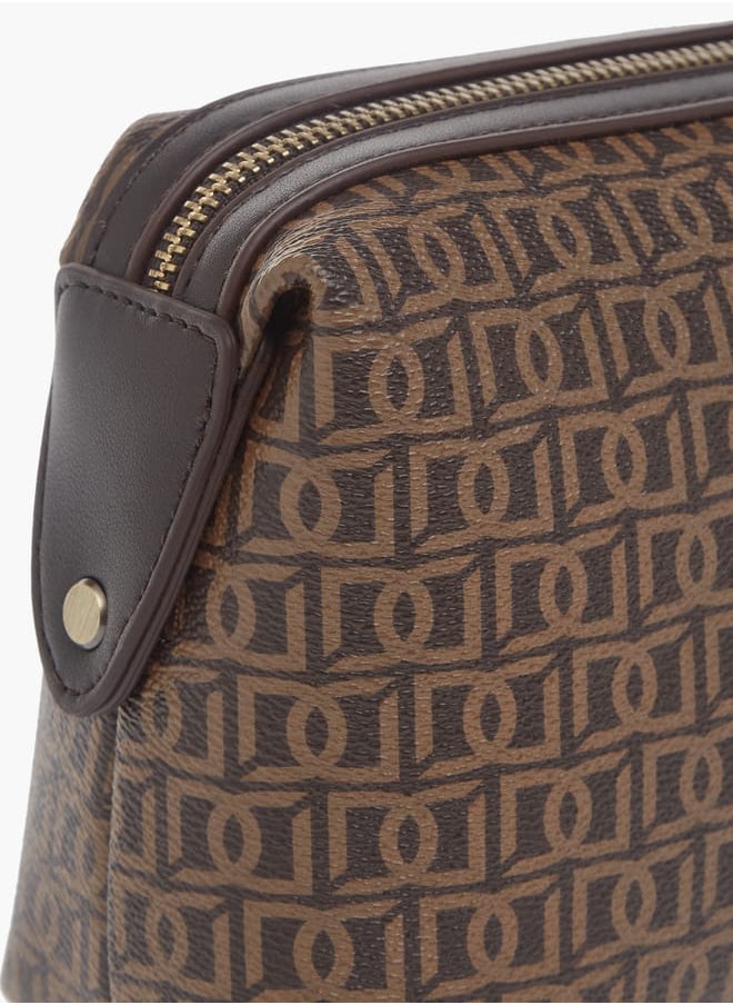 DUCHINI Mens Monogram Print Pouch With Zip Closure And Side Release Buckle Detail  - Image 4