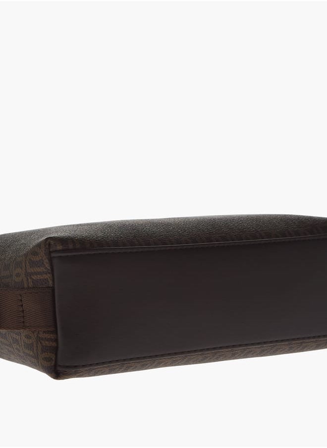 DUCHINI Mens Monogram Print Pouch With Zip Closure And Side Release Buckle Detail  - Image 5