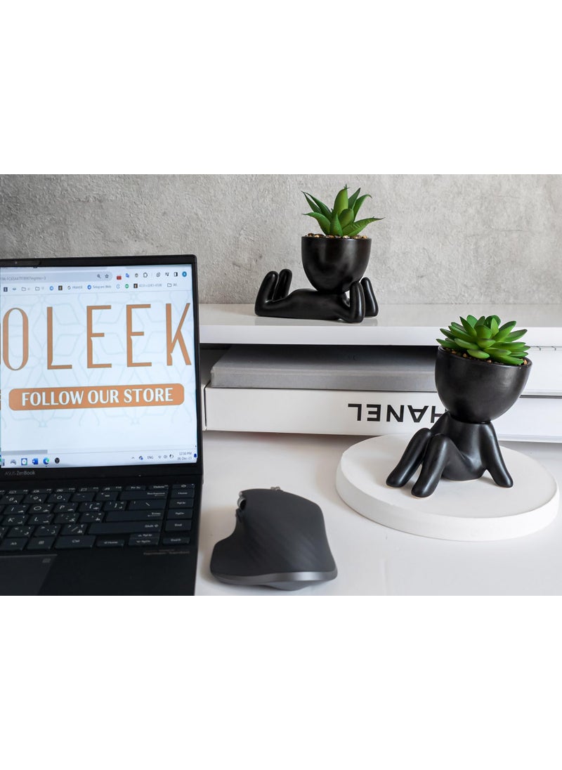 OLEEK OLEEK Small fake plants for shelf decor - Pink gift - Cute office decor for women - Office decorations for work desk women - Desk decorations for women office - Classroom Succulent - Artificial shrubs  - Image 3
